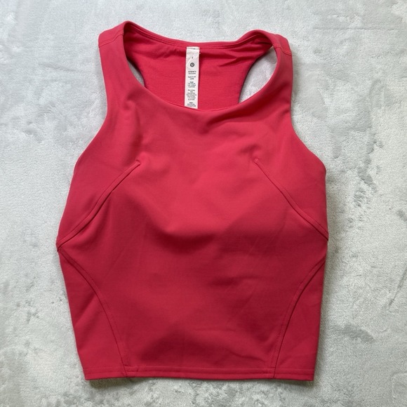 lululemon athletica Tops - LULULEMON Wunder Train Racerback Tank Crop Top WASHED MAUVE Padded Bra Pink SZ 4
